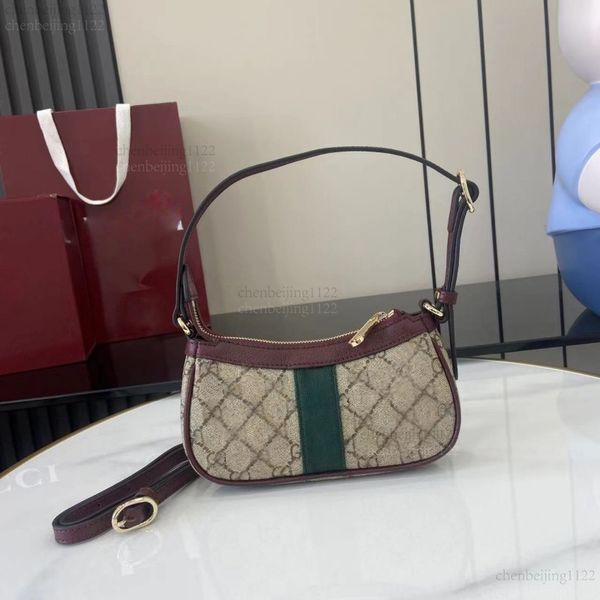 

Top designer's shoulder bag with single strap, exquisite hardware and canvas crafted by hand with excellent quality. 19.5CM mini crescent design handbag., One