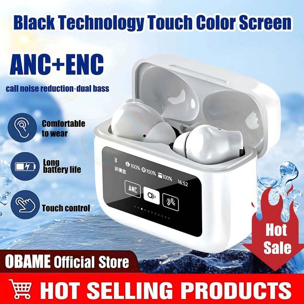 New TWS ANC+ENC HD Call Earphone True Wireless Bluetooth Noise Cancelling Headphone In Ear Touch Screen Headset With Mic Earbuds