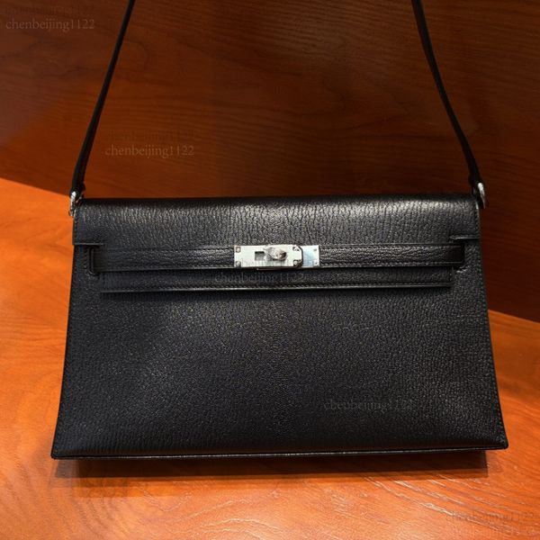 

99A This single-shoulder bag, crafted by a top designer and made of genuine goat leather through meticulous handwork, has a capacity of 27cm and exudes endless charm., Two
