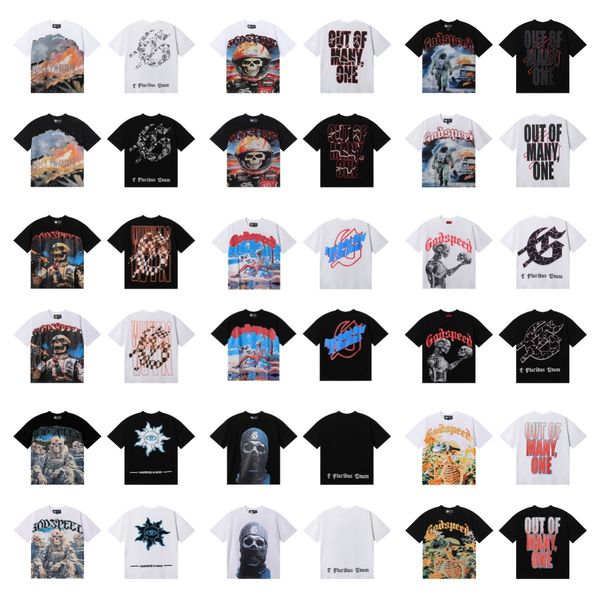 Clothing Men's 2025godspeed Skull Rock Band Washed Short Sleeve T-shirt Unisex
