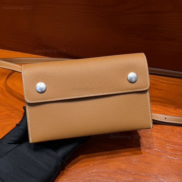 

99A This fashionable crossbody shoulder bag model 12A is designed by a top designer. It is made of imported EP palm-grain leather and is a 18.5CM mini crossbody bag., Two