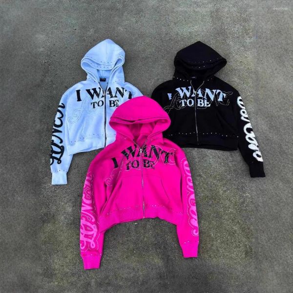 

Men' Hoodies American Street Independent Station Letter Print Stamping Double-layer Hat Zipper Long Sleeved Hoodie Hooded Sweatshirt, Black