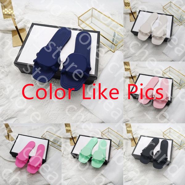 

2025 with box Designer Sandals Slides Interlocking Slippers Women Flat Beach Jelly Script Orange Fall Mules Outdoor Waterproof Luxury Sandals, Color#14