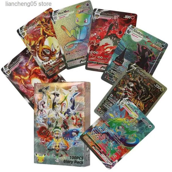 60/100Pcs English Cards rare EX Vstar Vmax GX Shiny Arceus Mewtwo trading cards gift for children L250729