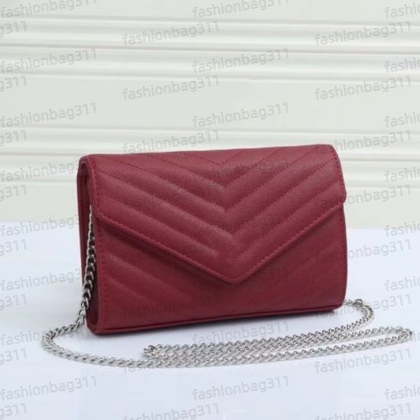 

Designer clutch bag Envelope handbag Luxury Bags caviar leather small square bag women's crossbody bag mini bag black red white Shoulder bags casual chain bag, Color4