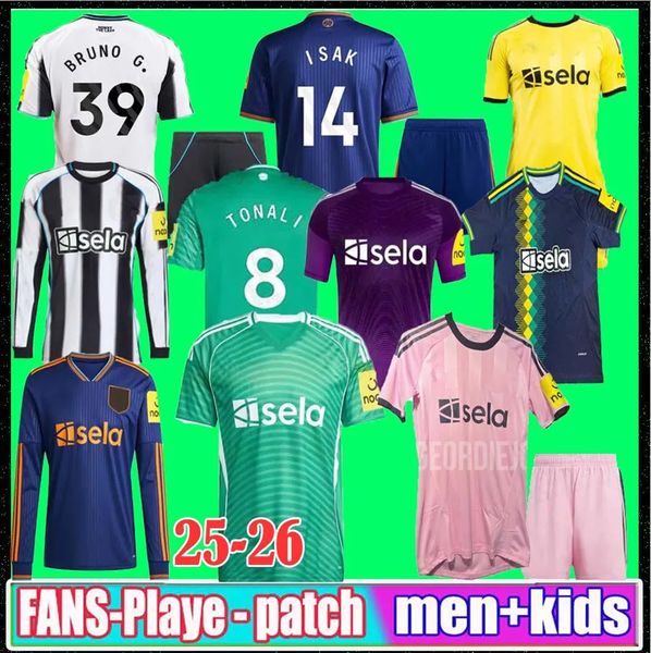 

S-4XL ISAK BRUNO G. NewCastL e 24 25 26 Soccer Jerseys TONALI 2025 2026 football shirt NewCasltE UNitedS GORDON NUFC Men Kids WINNERS CARABAO CUP FINAL goalkeeper, Player away