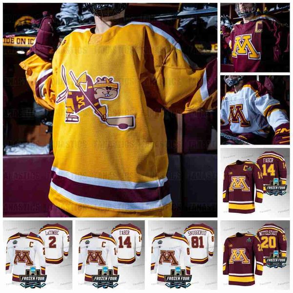 2023 24 Minnesota Golden Gophers Hockey Jersey Jackson LaCombe Brock Faber Jaxon Nelson Snuggerud Matthew Knies Luk