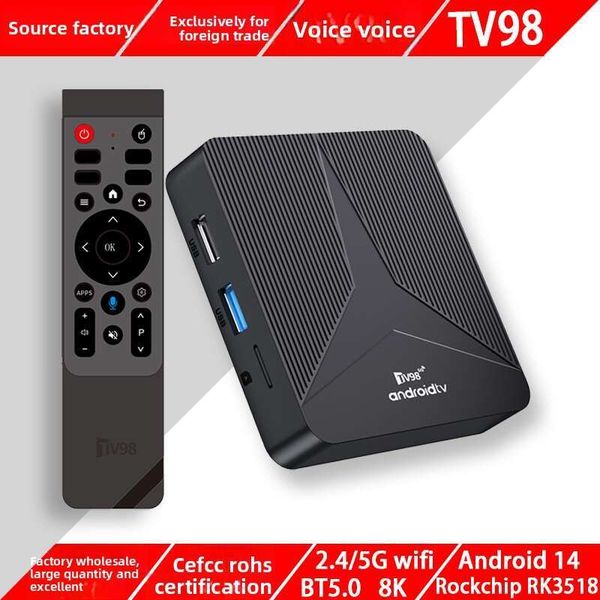 New Tv98rk3518 Set-Top Home TV Box Bluetooth Android 14 Network Player