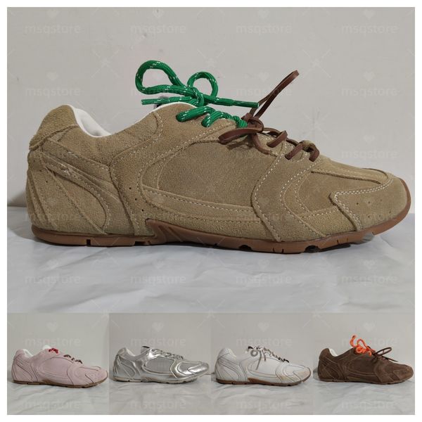 

Women sneakers men designer shoes mesh suede trainers outdoors sports breathable antiskid casual shoe size 36-45 light tan camel black pink silver