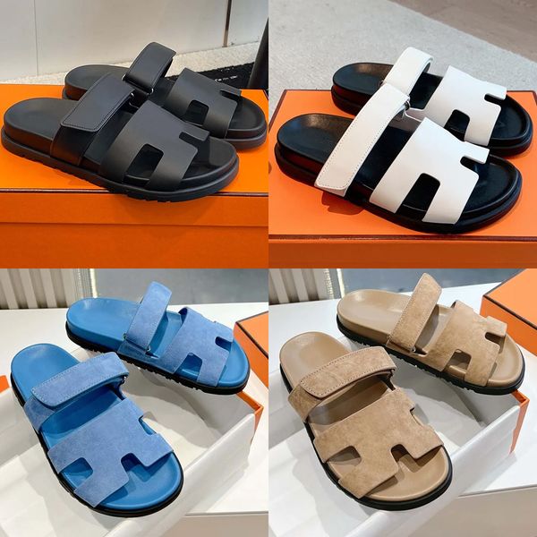 

Designer Sandals Chypre Slippers Designer Sliders Flip Flops Flat Sandals for Beach Comfort Calfskin Leather Natural Suede Goatskin in Brown and Black Women and Men, #7