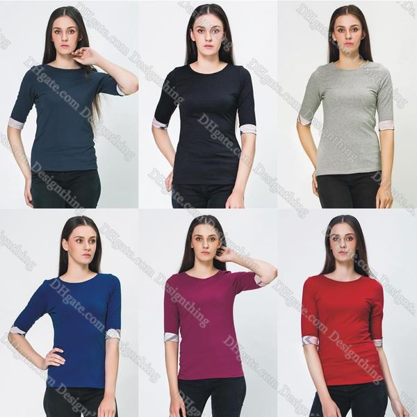 

Womens T Shirt Vintage Designer Style Asian Size Slim Fit Diesele Color Top Plaid Stripe Fashion Base Shirt Elegant Casual Wear Street Look Tee, Brown