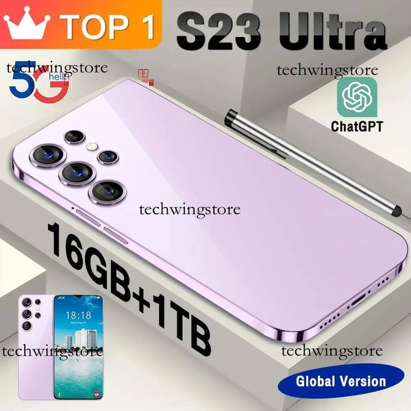New S23 Ultra Global Version Original Snapdragon 8 Gen2 7.3 HD Screen 5G SmartPhone Android 13.0 16GB+1TB Dual Sim Cellphones Face Unlocked Camera 48MP+108MP