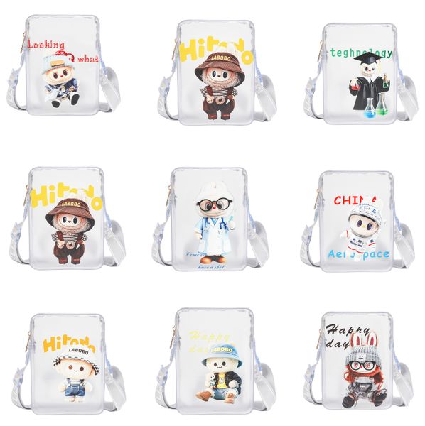 

Cross Body Niche Mini Women's Transparent Crossbody Jelly Bag Cute Phone Bag Labubu, A3