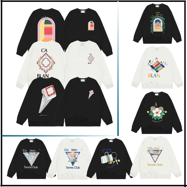 

Designer Graphic Men' Hooded Sweatshirt Trendy Letter Printing Loose Cotton Streetwear High Street Round Neck Casual Tops, White