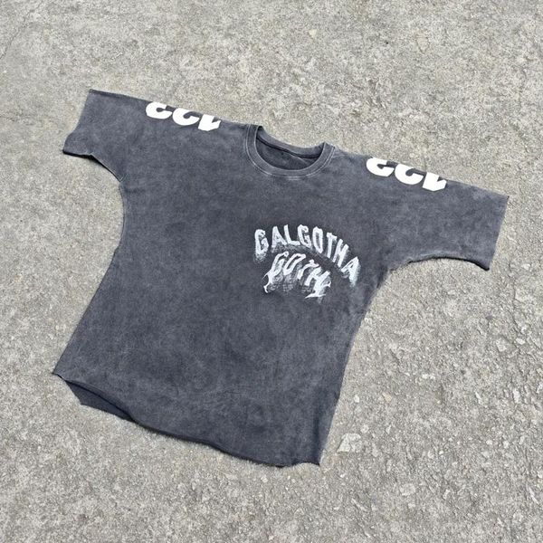 

Men's T Shirts Yao Fashion Brand RRR123 Men Clothing High Quality Unisexl Tee Oversize Streetwear Vintage Loose Washed Casual Shirt For, Black