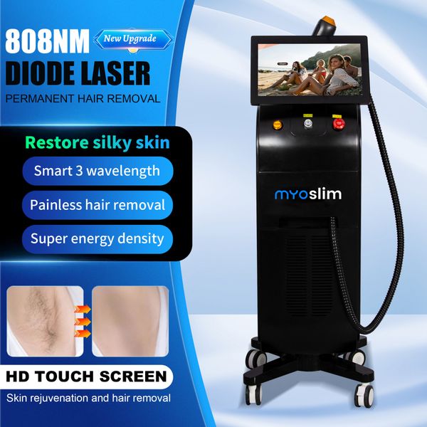 Professional Diode Ice Titanium Laser Hair Removal Machine 808 755 1064 Alexandrite Device 3 Waves Permanent Hair Removal