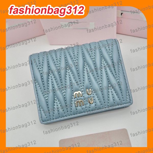 

Luxury Bags Designer Coin Purs Credit Card Business Card Card Holders Square Two fold wallet Coin Pocket pleat High Quality Genuine Leather Checkbook, #19