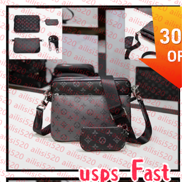 

Mens Shoulder Bags PU leather Designers Messenger Bag Famous Trip Postman Classic Handbag Briefcase Crossbody Good quality Bags Black Flowers Crossbody Bag, 21#