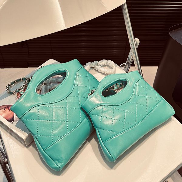 

25A 31 Mini Bag Luxury Handbag Fashion Women Shoulder Bag 22cm Leather Diamond Plaid Gold Hardware Metal Buckle Matelasse Chain Crossbody Bag Makeup Bag Fashion Bags, Green