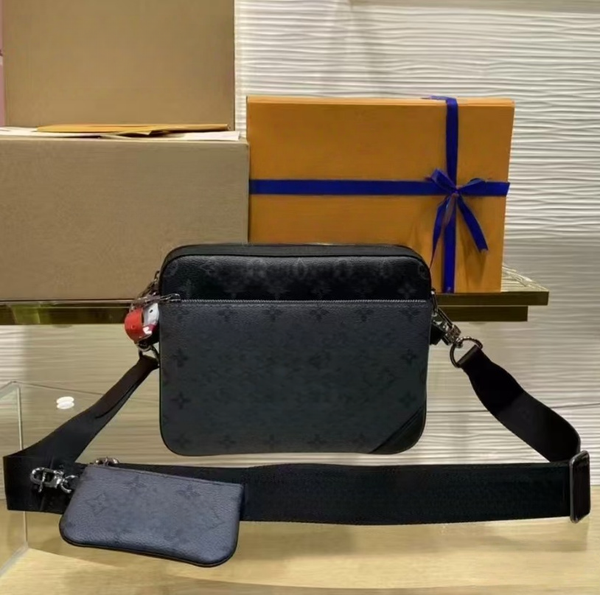 

Fashion Men Messenger Bag Trio Bags designer Handbags Leather Briefcases Man Shoulder Backpack Sport Male Cross Body Purse, 5#