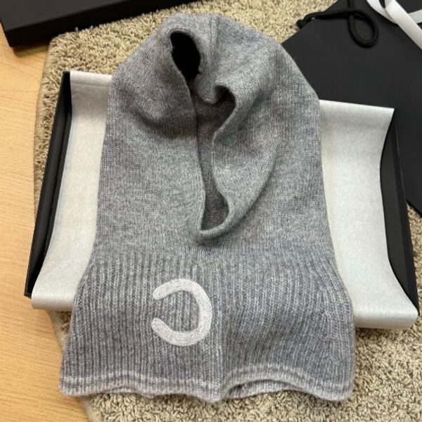 

Beanie Hat Designer Knitted Hat for Women Winter 100% Cashmere Double-layered Woven Windproof Neck Protector Pullover Hat High Quality Christmas Gift, 1#