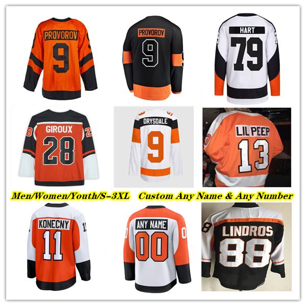 

Matvei Michkov Trevor Zegras Hockey Jersey Sean Couturier Noah Cates Bobby Brink Travis Konecny Owen Tippett Tyson Foerster Jamie Drysdale flyer Lil Peep Grebenkin, Men orange style