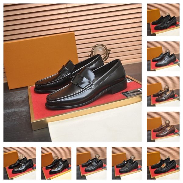 69style 2025 chaussure mens shoes luxurious designer men dress shoes Brogue Style Paty Leather Wedding Shoes Men Flats Leather Oxfords Formal Shoes SIZE 38-46