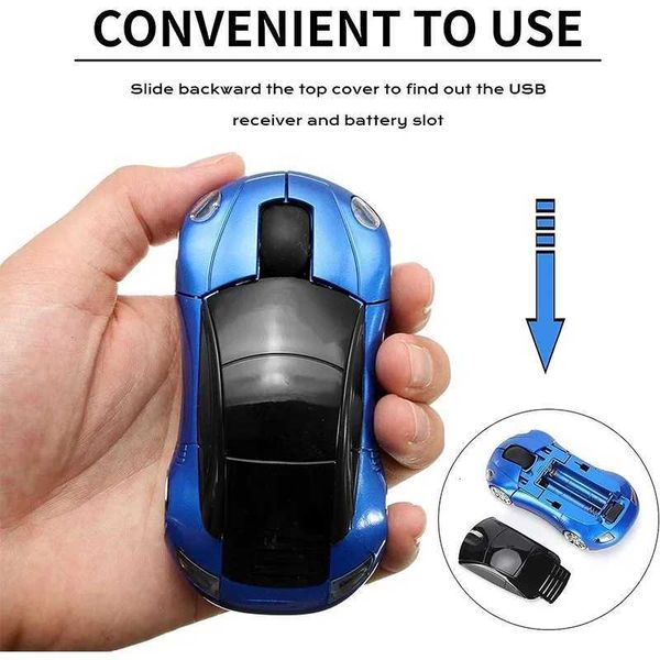 New 24Ghz Wireless Mouse Fashion Super Car Shaped 1600DPI Ergonomic Gaming Optical Mouse for Pc Laptop Computer Office X251101