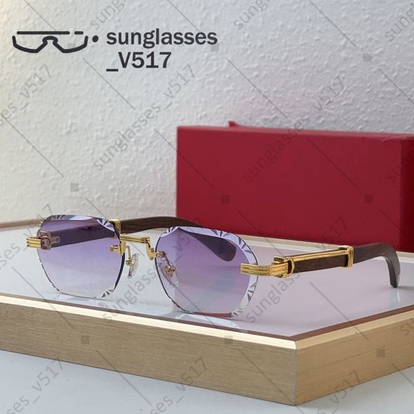 

rimless sunglasses womens designer sunglasses glasses men classic sunglasses Euro american trend Cut Lens Design show off ones star style protection Eyeglasses