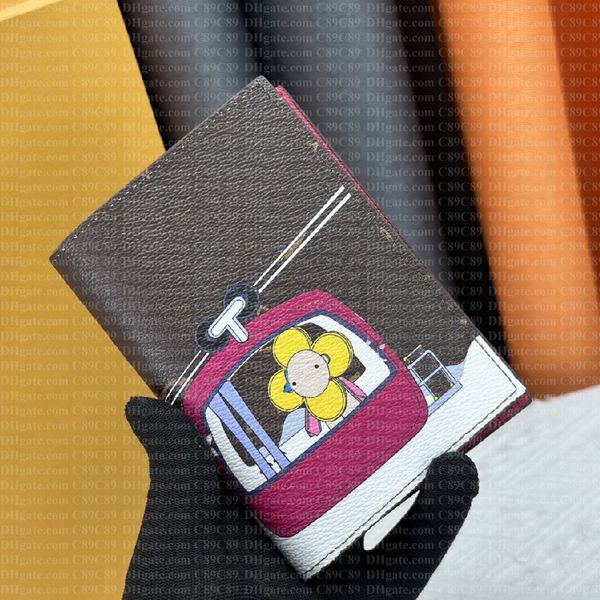 

Designer Passport Holders 10A Passport Cover Classic Men Women Holder ID Card Holder Genuine Leather Wallets With Box, #9