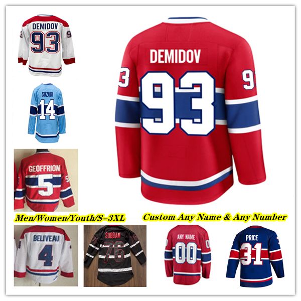 

Nick Suzuki Hockey Jersey canadians Cole Caufield Lane Hutson Ivan Demidov Juraj Slafkovsky Arber Xhekaj Alex Newhook Brendan Gallagher Patrik Laine Zack Bolduc 4X, Men red style
