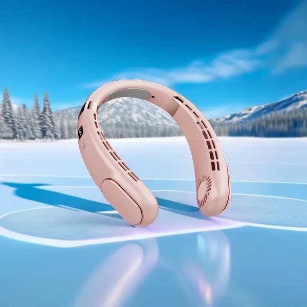 Portable neck fan lightweight hands-free 3-speed 4000mAh charging mini personal fan suitable for travel office whiteXJ250402
