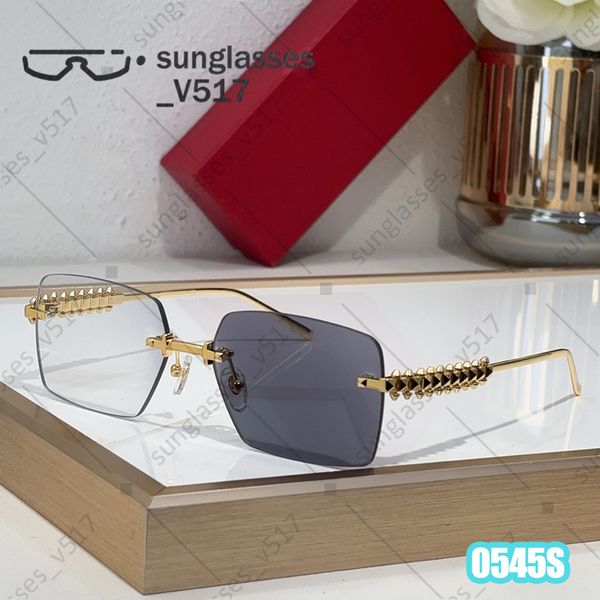 

luxurys sunglasses for women designer sunglasses men rimless glasses protection Eyeglasses photochromic Sunglasses american style Double row rivet design