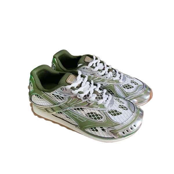 

Casual shoes sliver sneakers mens womens trainers leather mesh trainers Grey green black red lace up