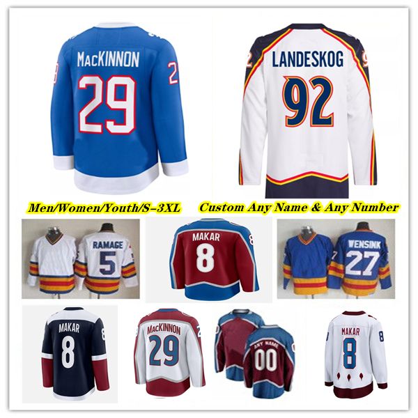 

Nathan MacKinnon Ice Hockey Jersey avalanches Cale Makar Martin Necas Brent Burns Artturi Lehkonen Victor Olofsson Valeri Nichushkin Gabriel Landeskog Wedgewood, Men white style