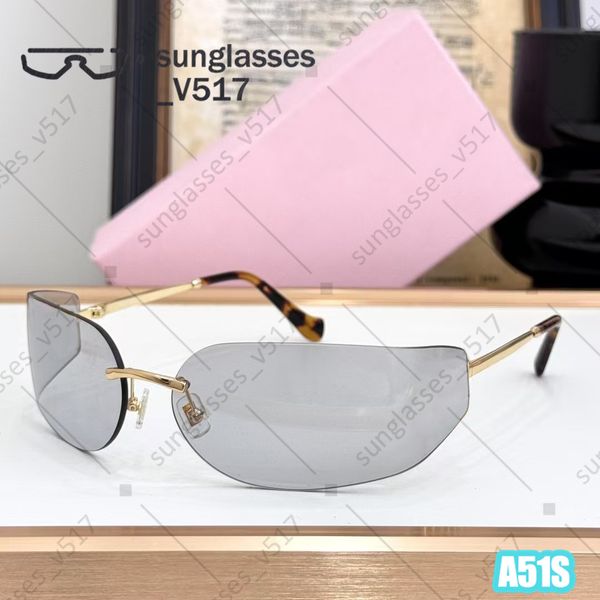 

rimless sunglasses women designer sunglasses Curved lens pilot Windproof Sunglasses New European American Funky Y2k design style UV400 Light comfortable MUA51S