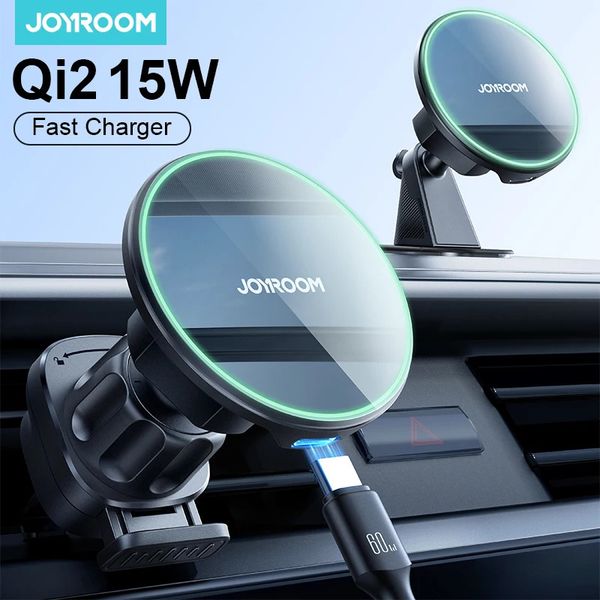 Joyroom Qi2 15W Wireless Fast Charger Car Mount for iPhone 16 15 14 13 Pro Max Qi2Certified Car Holder for Air VentDashboard 251103