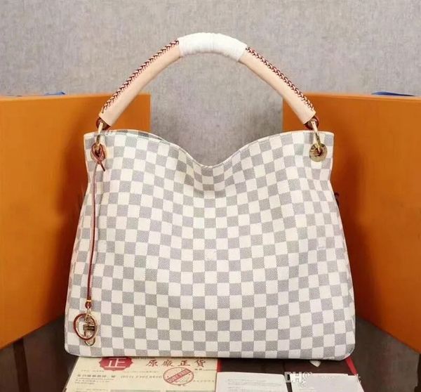 

Designer Embossed Flower Large Capacity Tote Fashion Sac Femme Women Shoulder Bags Messenger Handbags Womans Purse Female backpack Shopping Bag, White grid - pink