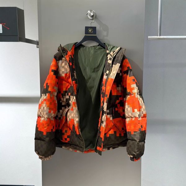 

Designer jacket mens coat 24FW Mosaic down jacket puffer winterjacke women jacket Zipper camouflage womens Parker, Orangered