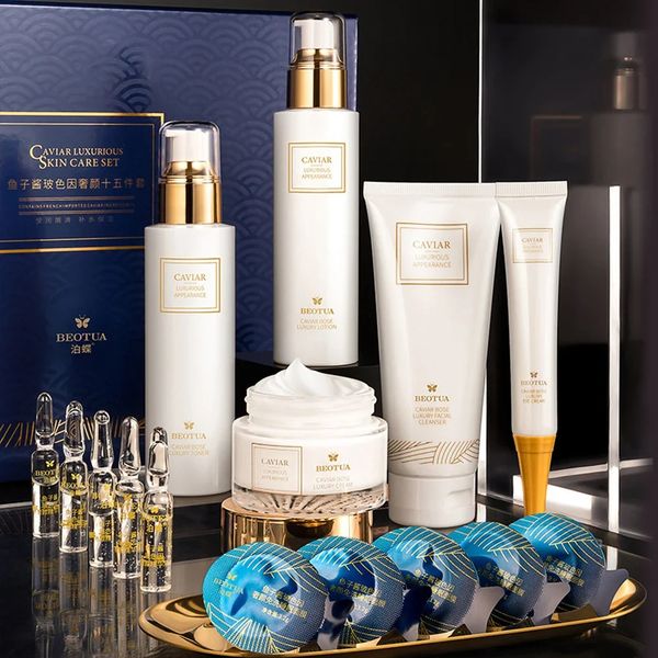15PCS Caviar Skin Care Set Face Serum Beauty Health Korean Facial Suit 251030