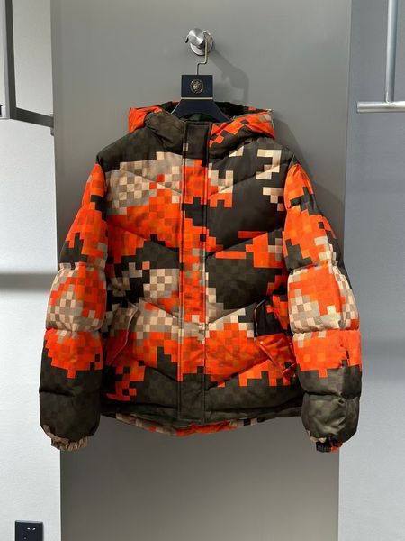 

mens coat designer jacket Mosaic down jacket puffer winterjacke women Zipper camouflage womens Parker, Orangered