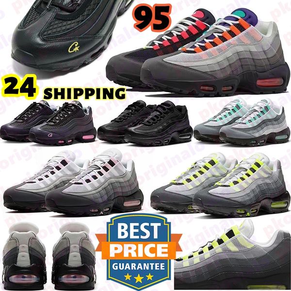 

Designer 95s Running Shoes Mens Trainers 95 Triple Black Reflective White Grey Fog Stash Grape Neon Bred Men Trainers Outdoor Sneakers 40-46, Thistle