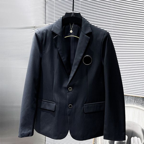 

Designer mens suit sports jacket collar punk style business new with logo badge suit college jacket, Black