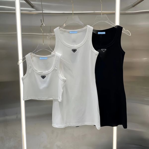 Designer Women's Street Style Dresses Camisole High Elasticity Slim Fit Vest Camis Mini Skirt Braces Tank Top Camisole Tank Soft Top For Women Knitted Shirts