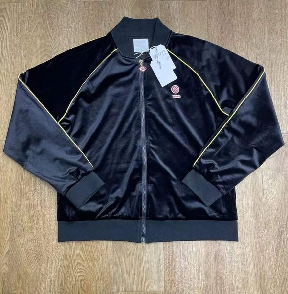 

Coats Casabalnc 25aw High Quality Trendy New Designer Striped Cotton Zipper Jacket Lapel Embroidered Casual Long Sleeve Cardigan Sport Outwear Set for Men & Women tn, Champagne