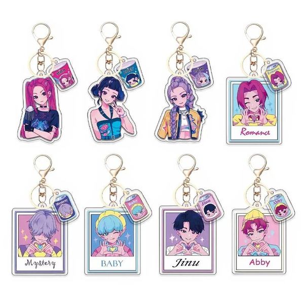 KPop Demon Hunters Kawaii Saja Boys and Grils Superstar Zoe Rumi Mira Acrylic Keychain Unters HUNTR/X Baby Keyring Huntr-X Bag Pendant