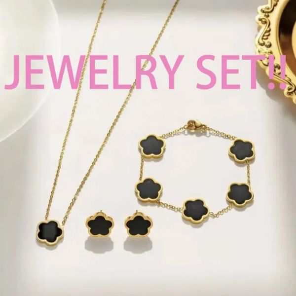 

clover bracelet jewelry sets fashion designer bracelet clover necklace ring for women diamond shell Women Jewelry wholesale with fast ship, Mixed colors