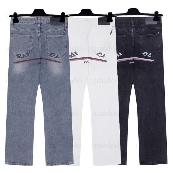

Mens Designer Jean Graffiti Printing Letter Hip Hop Streetwear Pants Casual Loose Jeans High Quality Men Black Pants Trousers Motorcycle Clothing, White