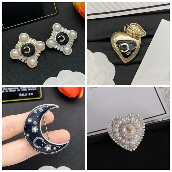 

Brooch Luxury 18K Gold Plated Crystal Pearl Brooches Party Gift Luxury Brooch Designer Brooch Spring Fashion Accessories
