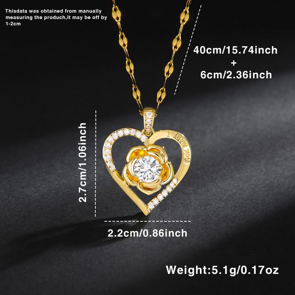 Moissanite Heart Necklaces for Women Wrapped Heart-shaped Pendant Crystal Necklace women moissanite chain designer necklace pendant designer jewlery for women 10